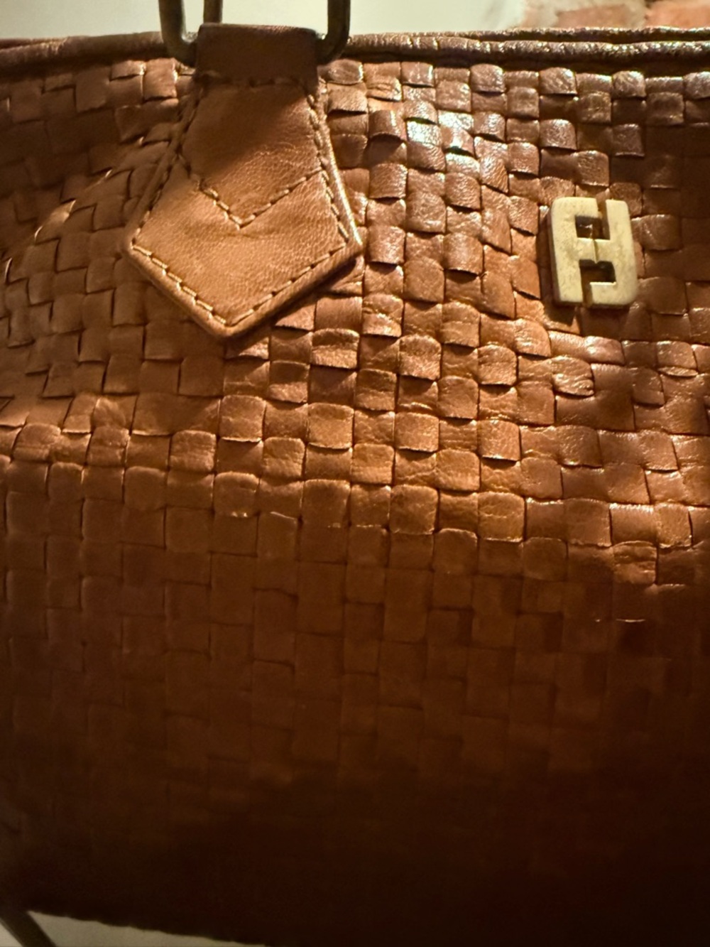 ⭐️⭐️ Rare Fendi Boston Bag - S.A.S. Roma hand-woven "intrecciato" leather design - Picture 7 of 12